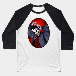 skeleton Barber Baseball T-Shirt